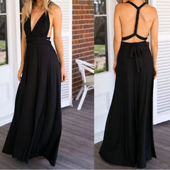 Marie - Wickel-Maxikleid - Vielseitig in Schwarz