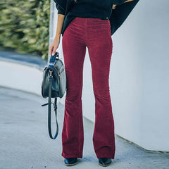 Walker Lange Stretch‑Cordhose in Weinrort