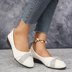 ShinyBloom™ – Elegante Mary Jane Damen Ballerinas in Weiß