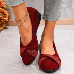 ShinyBloom™ – Elegante Mary Jane Damen Ballerinas in Burgund