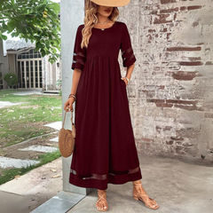 Sigrun - Elegantes Damenkleid mit Bauchkontrolle in Burgunder