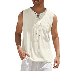 Silvio-Herren Lässiges ärmelloses Shirt in Beige