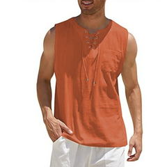 Silvio-Herren Lässiges ärmelloses Shirt in Orange