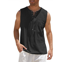 Silvio-Herren Lässiges ärmelloses Shirt in Schwarz