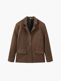 ROMY | WILDLEDERJACKE in Dunkelbraun