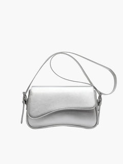Mila Shoulder Saddle Bag in Silver
