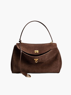 Ramona suede Tasche in Dunkelbraun