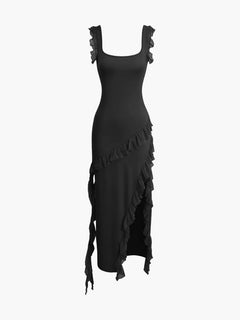 Romina Rüschen Kleid in Schwarz