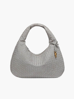 Gewebte suede Tasche XL in Grau