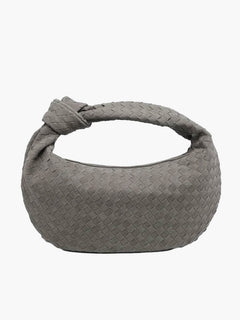 Gewebte suede Tasche medium in Grau