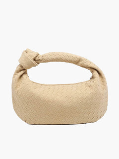 Gewebte suede Tasche medium in Beige