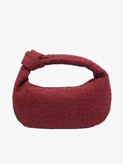 Gewebte suede Tasche medium in Burgund