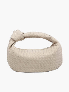 Gewebte suede Tasche medium in Creme