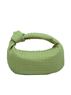 Gewebte suede Tasche medium in Olivgrün