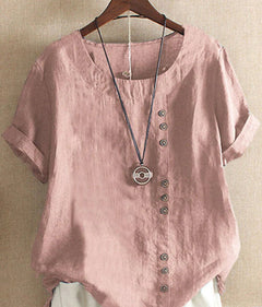 Sophia | Bequemes Sommertop aus Leinen in Rosa