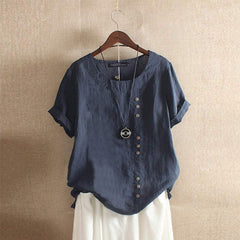Sophie | Lässige Relaxed Fit Sommerbluse in Blau