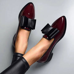 Malena® | Modische Loafer mit dickem Absatz in Weinrot