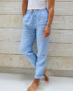 Alea - Damen Leinenhose in Blau