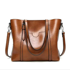 Stilvolle Damen-Tragetasche aus vielseitigem, weichem Material in Braun