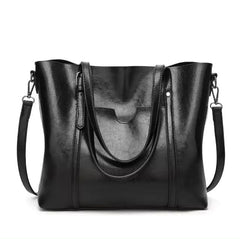 Stilvolle Damen-Tragetasche aus vielseitigem, weichem Material in Schwarz