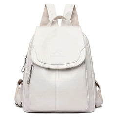 Stilvoller Damen-Diebstahlschutz-Rucksack, vielseitiges Design, strapazierfähiges Material in Reinweiß