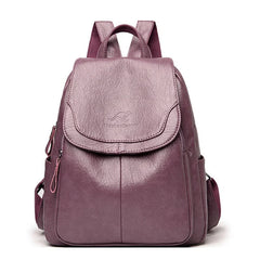 Stilvoller Damen-Diebstahlschutz-Rucksack, vielseitiges Design, strapazierfähiges Material in Lila