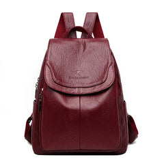 Stilvoller Damen-Diebstahlschutz-Rucksack, vielseitiges Design, strapazierfähiges Material in Burgund