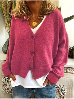 Annelie | Lockere Feminine Strickjacke in Rosa