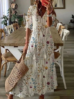 Noelle - Sommerkleid - Bedruckt in Weiß