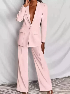 Francesca - Damen Blazer und Lange Hosen-Set in Rosa