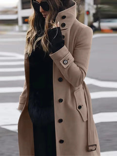 Tanya | Langer wasserdichter Trenchcoat in Beige