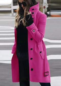 Tanya | Langer wasserdichter Trenchcoat in Rose