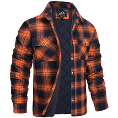 Sova - Herren-Holzfällerjacke Im Karierten Design in Orange