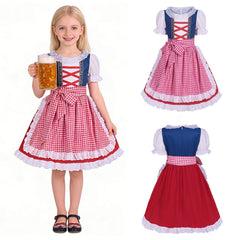 Traditionelles Kinderdirndl mit bestickter Organza-Schürze und Rüschenbluse für Mädchen in Dirndl Kinder Modell 1 (vorrätig)