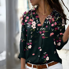 Pearl - Lässige Damen Bluse mit Muster in Schwarz