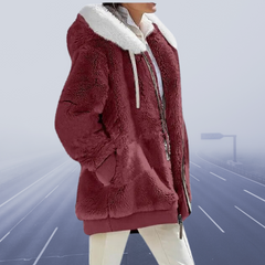 Liva - Weiche und eng anliegende Jacke für den Winter in Rot
