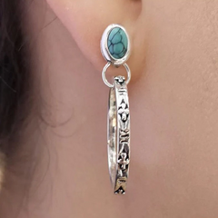 Teresa – Ornament-Creolen mit Steinbesatz in Green