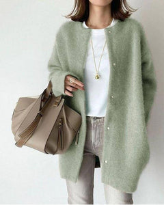 Letitia - Flauschige Strickjacke - Herbst-Oberbekleidung in Grün