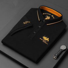 Brant - Kurzarm-Poloshirt in Schwarz