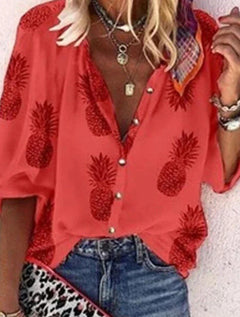 Vanessa | Trendy Boho Casual V Ausschnitt Bluse in CSCX12-0013