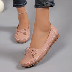 Velurette™ – Elegante Damen Loafer mit Schleifen-Design in Rosa
