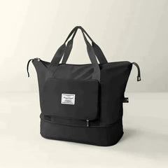 Vielseitige Damen-Reisetasche, geräumig, faltbar, aus Polyester in Schwarz