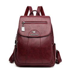 Vielseitiger Damen-Diebstahlschutz-Rucksack mit großem Fassungsvermögen und strapazierfähigem Material in Rot