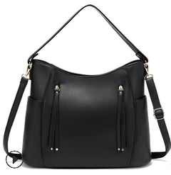 Georgia | Stilvolle Vintage-Ledertasche in Schwarz