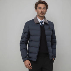 Montreux™ Jacke mit strukturiertem Kragen und Wärmeisolierung / Umfassender Schutz vor Kälte und Regen mit anspruchsvollem Stil! in Marineblau