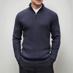 Walhalla™-Pullover aus hochwertigem Rippstrick mit Rollkragen / Minimalistisches Design, makellose Struktur und eine beeindruckende Präsenz! in Marine