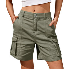 Tilda | Damen Cargo Shorts mit Cargotaschen Relaxed Fit in Armeegrün