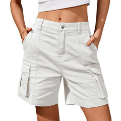 Tilda | Damen Cargo Shorts mit Cargotaschen Relaxed Fit in Weiß