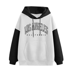 Damen Brief Sweatshirt mit langen Ärmeln Hoodie in White