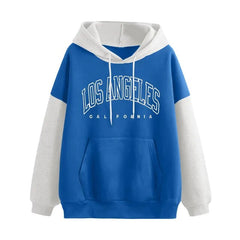 Damen Brief Sweatshirt mit langen Ärmeln Hoodie in Blue